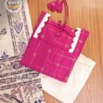 Madhubani Art- Pink checked cotton