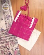 Madhubani Art- Pink checked cotton