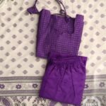 Madhubani Art Raw Silk - Purple Checks