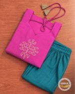 Mangalagiri Cotton with Aari Kolam Work