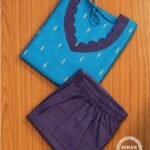 Navy Raw Silk Festive Set
