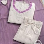 Peach & Lavender Elegance Raw Silk Set