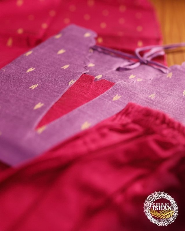 Raw Silk Elegance - Purple & Pink1