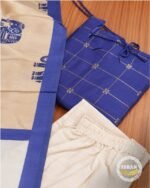 Raw Silk Elegance -Royal Blue & Ivory